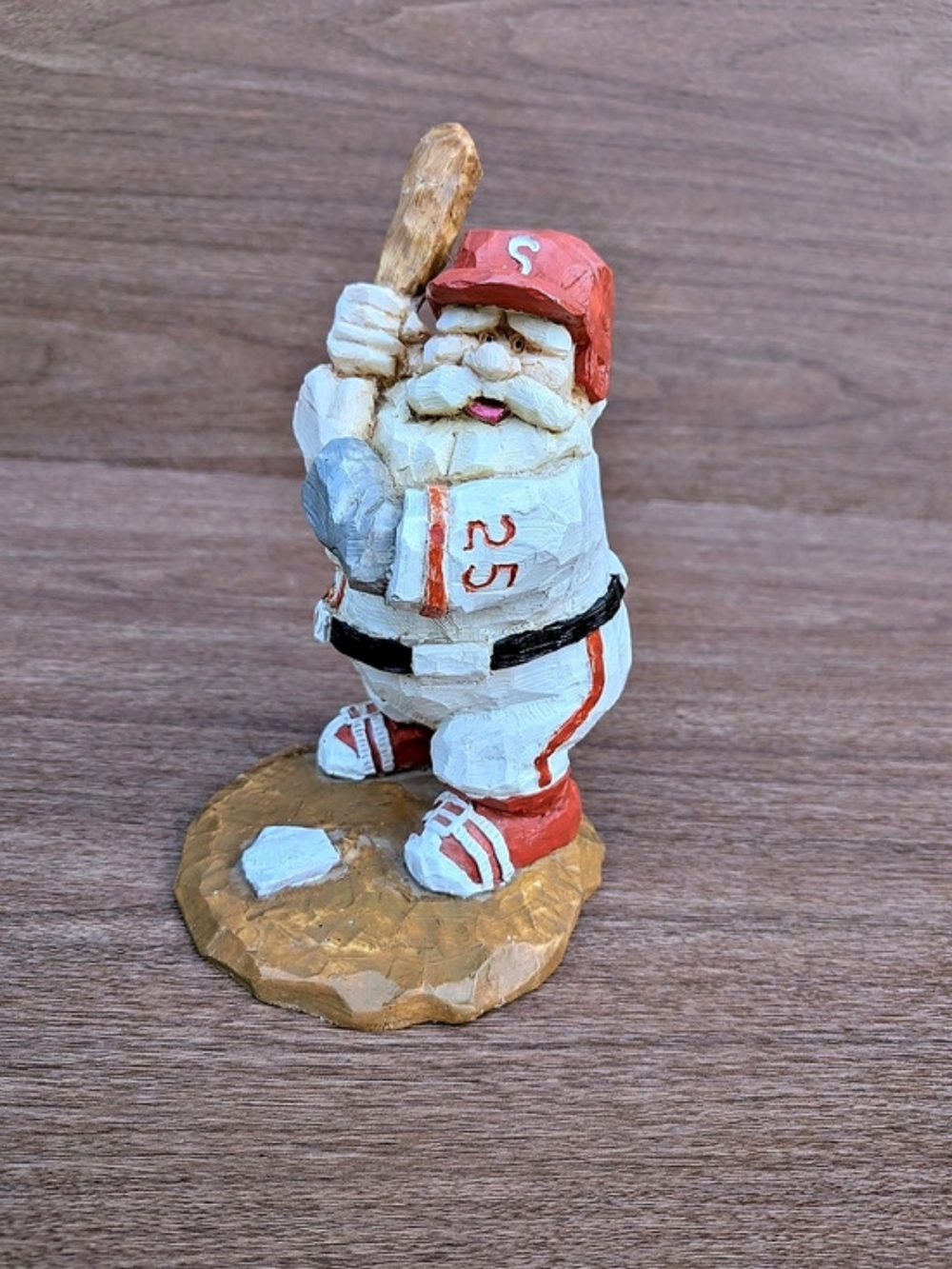 Baseball Player Santa Resin Christmas Figurine